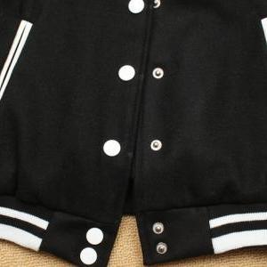 Pu Leather Sleeves Button-style Jacket [#319]