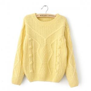 Casual Loose-knit Sweater Wool Ball Hook Flower..