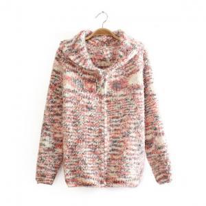 Thicken The Matching Color Stitch Hooded Cardigan..