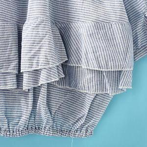 Loose Thin Stripes Flouncing Cotton And Linen..