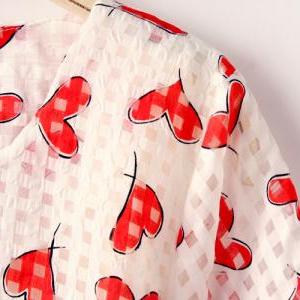 Fashion In Europe And Peach Heart Skirt Plaid..