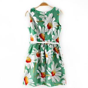 Sunflower Sash Organza Dress [#1448]