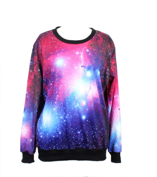 Galaxy Print Crew Round Neck Design Sweatshirt [#139]