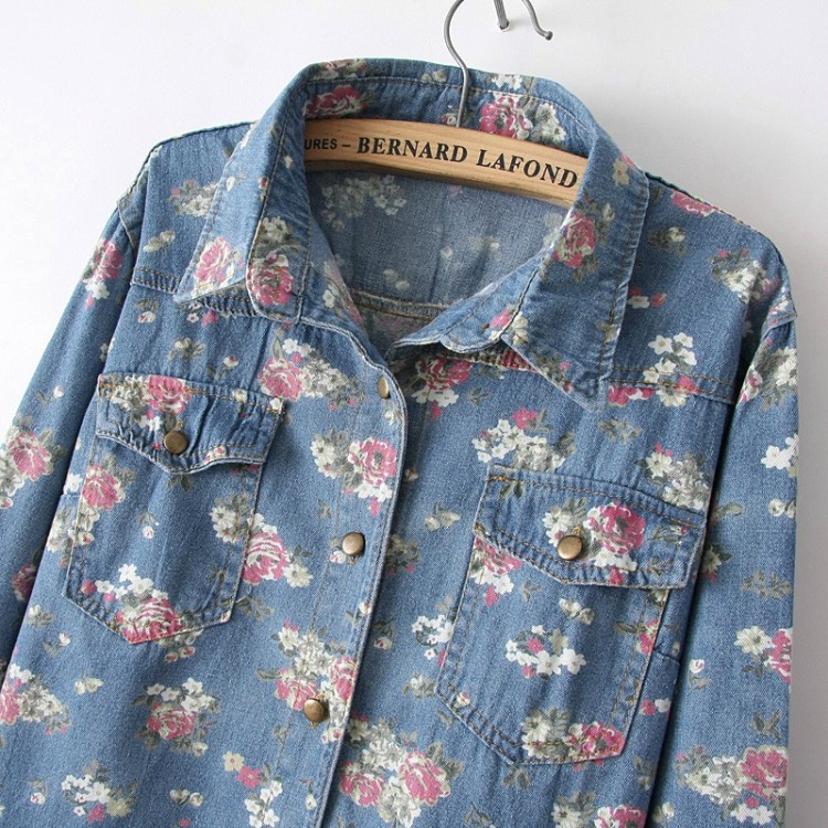 Flower Print Long Sleeved Shirt [#240] on Luulla