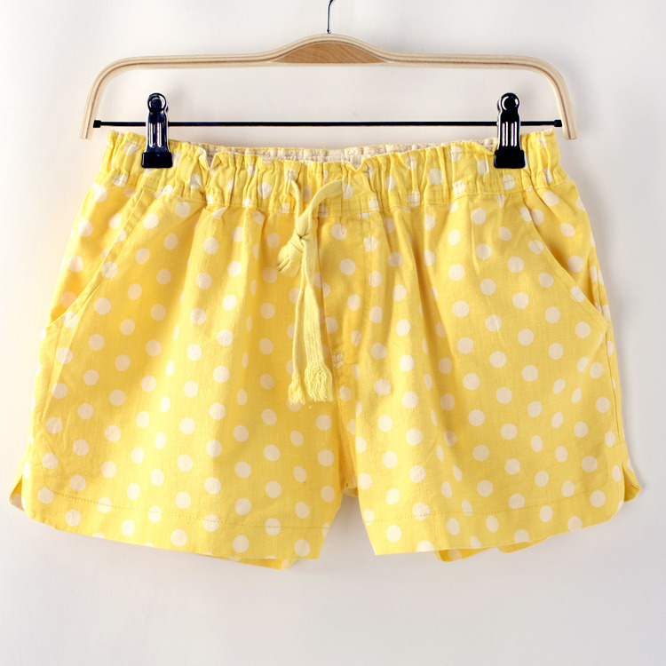 Small Freshtie Waist Stretch Cotton And Linen Shorts [1301] on Luulla