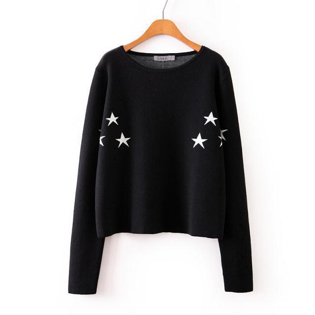 T Positioned Stars Sweaters [#3647]