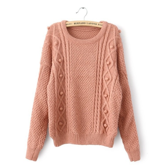 Women's Fur Ball Head Ball Fashion Loose Leisure Sweet Sweater [#366 ...